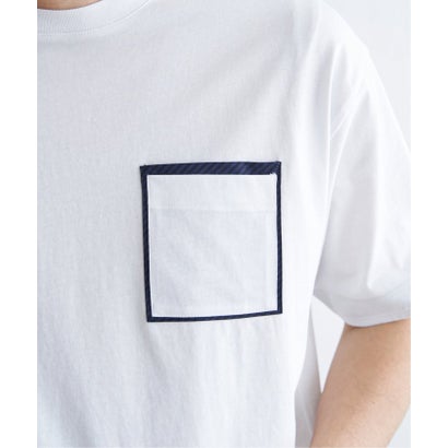 【コスパ最強】ストライプMIXポケットTシャツ （ホワイト）｜詳細画像