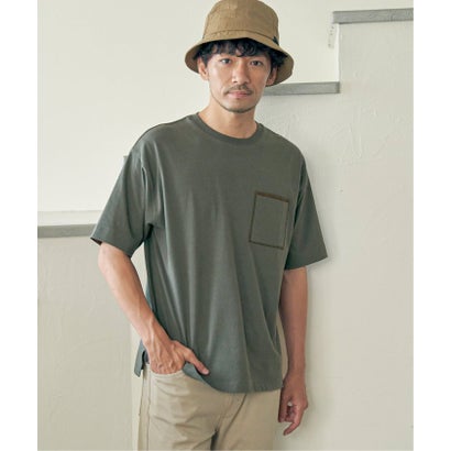 【コスパ最強】ストライプMIXポケットTシャツ （ホワイト）｜詳細画像