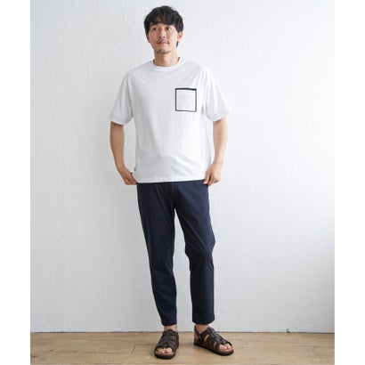 【コスパ最強】ストライプMIXポケットTシャツ （ホワイト）｜詳細画像