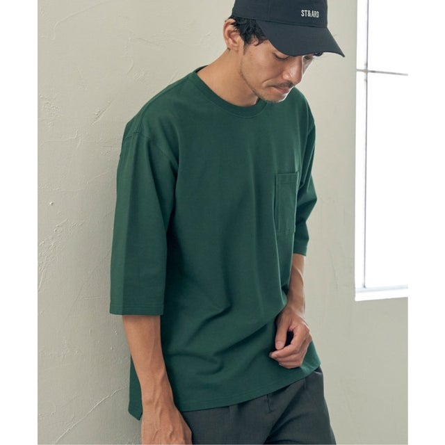 ストレッチインレイ7分袖Tシャツ （オリーブ）