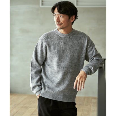 イッカ ikka ヘリンボンジャカードニット （グレー）｜詳細画像