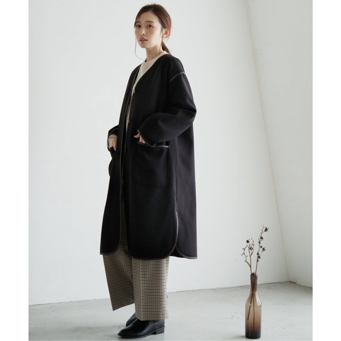 イッカ ikka パイピング3WAYコート （ブラック） - ファッション通販 