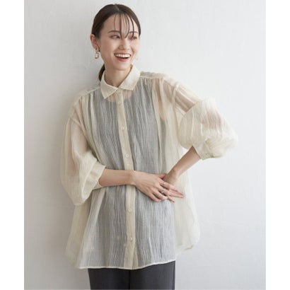 バックシャーリングシアーシャツ （ブルー）｜詳細画像
