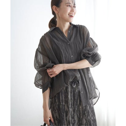 バックシャーリングシアーシャツ （ブルー）｜詳細画像