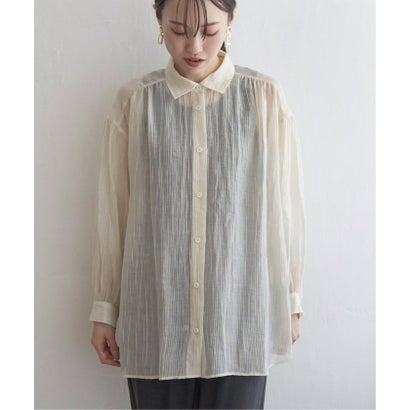 バックシャーリングシアーシャツ （ブルー）｜詳細画像
