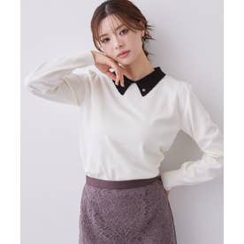 ワンポイント衿ニット【洗濯機OK】 （オフホワイト(803)）