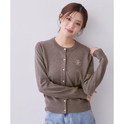 インデックス index 配色刺繍クルーネックカーディガン【洗濯機OK】 （トープ(054)）｜詳細画像