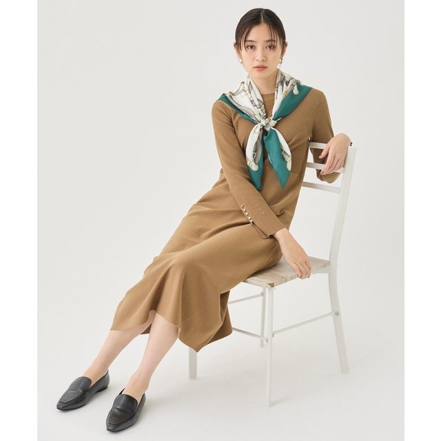 【一着でコーデ完成！】ニットコンビ 美スタイルワンピース （モカブラウン(042)）