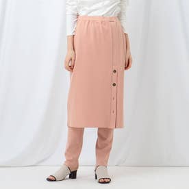 「S」【WEB限定】コットンストレートスカート+スキニーパンツセット (ピンク)