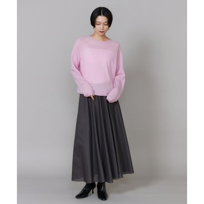 イネド INED カシミヤシルクブレンドニットプルオーバー｜極上の肌触りと上品なツヤ感。着回し力抜群の優しげトップス （ピンク1）｜詳細画像