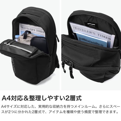 日本正規品 リュック メンズ レディース ブランド デイパック バックパック 軽量 軽い 撥水 PC収納 通勤 ビジネス 2層 旅行 セットアップ A4 16インチ Grid Backpack 23L （ブラック）｜詳細画像