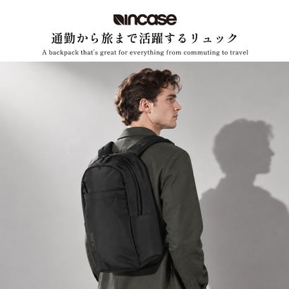 日本正規品 リュック メンズ レディース ブランド デイパック バックパック 軽量 軽い 撥水 PC収納 通勤 通学 ビジネス 旅行 セットアップ A4 14インチ Grid Backpack 18L （ブラック）｜詳細画像