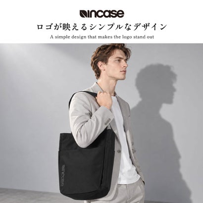 日本正規品 トートバッグ メンズ レディース ブランド 軽量 軽い 撥水 PC収納 手提げ 手持ち 肩掛け 縦型トート 通勤 ロゴ 大きめ おしゃれ Grid 2-Way Tote Bag 15L （ブラック）｜詳細画像