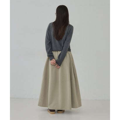 ギャレスト GALLEST マフラー付き アシンメトリーカーディガン （チャコールグレー(914)）｜詳細画像