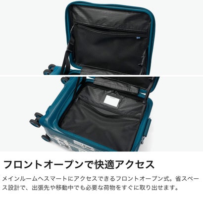 正規品2年保証 スーツケース 機内持ち込み フロントオープン キャリーケース TSAロック ロータリーロック ストッパー 静音 旅行 出張 40L Pilot Series Cabin IP-105 （ヘアラインシルバー）｜詳細画像