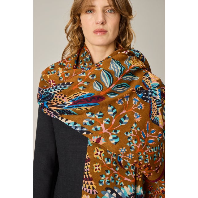 【正規取扱店】SCARF 100 RENE PERROT （Marron / Brown）