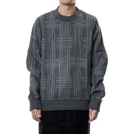 Pullover CT63 Grid Pattern Jaquard Wool Beaver Finished （Gray Green）