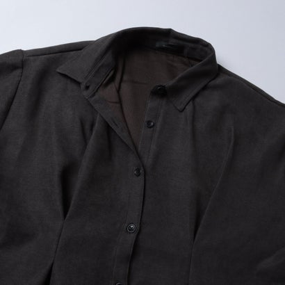 インタープラネット INTERPLANET ベロアツイルウエストタック袖カフスフリルデザインシャツ （チャコールグレー）｜詳細画像