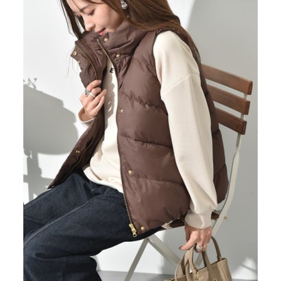 ボリュームカラーダウンベスト （グレージュ）｜詳細画像