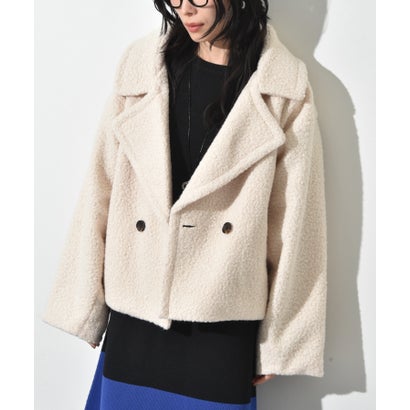 ブークレツイードダブルショートジャケット （オフホワイト）｜詳細画像