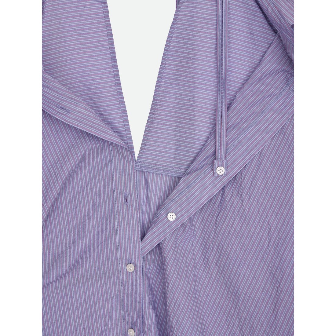 ナウンレス NOUNLESS WRINKLE STRIPE MANY WAY SHIRTS （BLUE