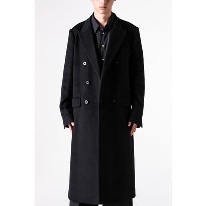 DOUBLE-BREASTED CHESTER COAT （BLACK）｜詳細画像