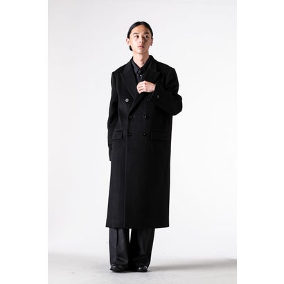 DOUBLE-BREASTED CHESTER COAT （BLACK）｜詳細画像