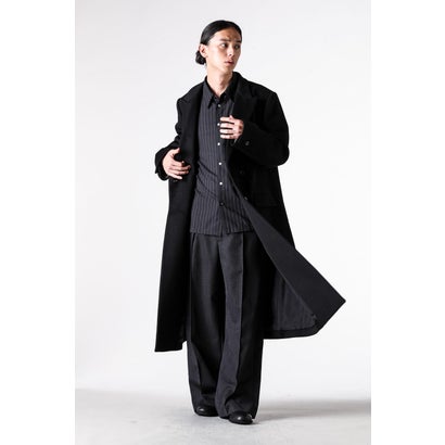 DOUBLE-BREASTED CHESTER COAT （BLACK）｜詳細画像