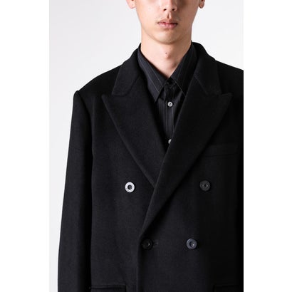 DOUBLE-BREASTED CHESTER COAT （BLACK）｜詳細画像