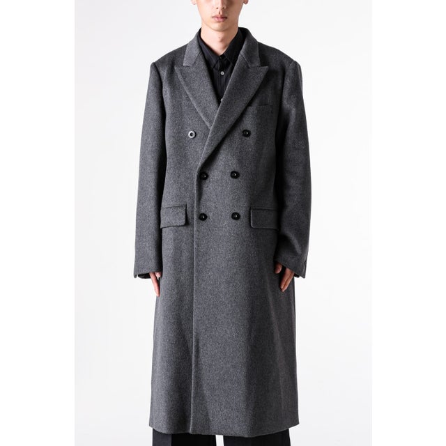 DOUBLE-BREASTED CHESTER COAT （GRAY）