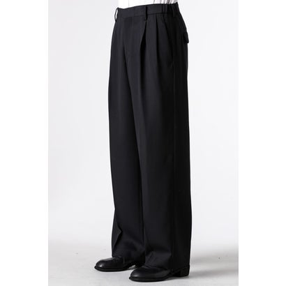 TWO-TUCKS WIDE TROUSERS （BLACK）｜詳細画像