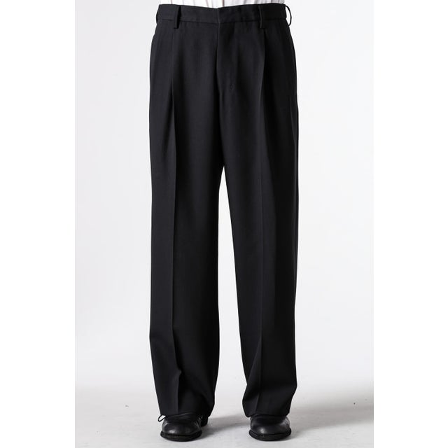 TWO-TUCKS WIDE TROUSERS （BLACK）