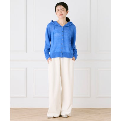 ジョーゼットストレートパンツ|ラクに美しく決まる上品ワイドパンツ （ブラック）｜詳細画像