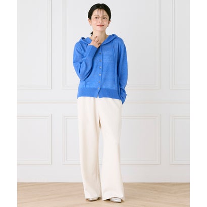 ジョーゼットストレートパンツ|ラクに美しく決まる上品ワイドパンツ （ブラック）｜詳細画像