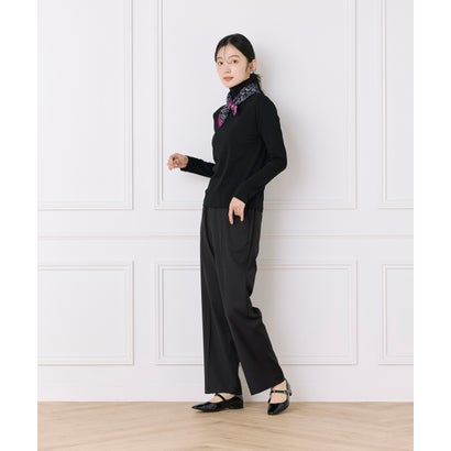 シフォンサラサ柄スカーフ｜華やかサラサ柄で着こなしを彩るシフォンスカーフ （イエロー）｜詳細画像