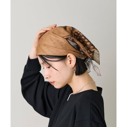 POMEGRANATE PRINTED SCARF｜気品あふれるザクロ柄で映える優美スカーフ （レッド）｜詳細画像