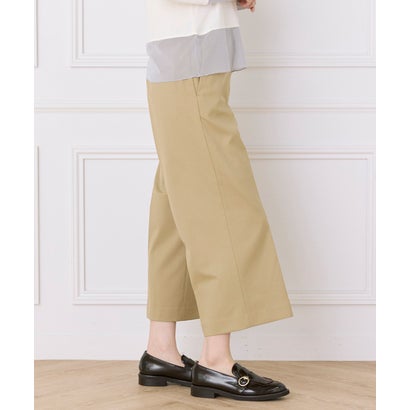 ワイドクロップトパンツ《TRサキソニー裏起毛》｜洗練シルエットと快適さを両立した万能パンツ （グレー1）｜詳細画像