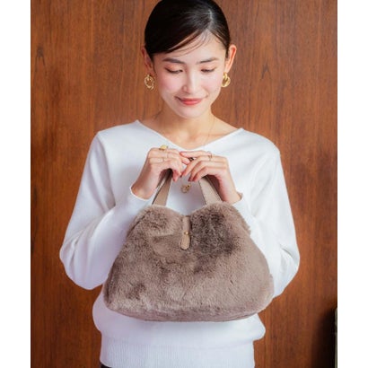 ベルト付フェイクファーバッグ （モカブラウン(042)）｜詳細画像