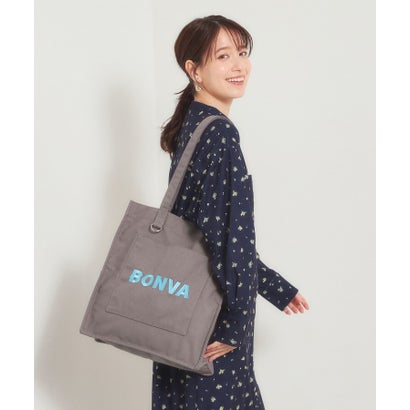 【A4対応】ポケットスクエアロゴ刺繍トート （チャコールグレー(013)）｜詳細画像