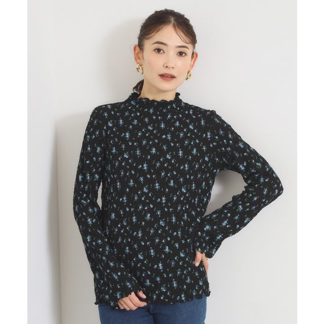 花柄シャーリングロンT （ブラック(119)）