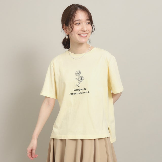 
                    【シルエットゆったり】マーガレットプリントTシャツ （イエロー(031)）
