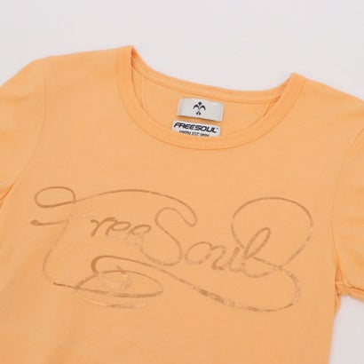 FREESOUL 英字 プリント半袖Tシャツ （オレンジ）｜詳細画像