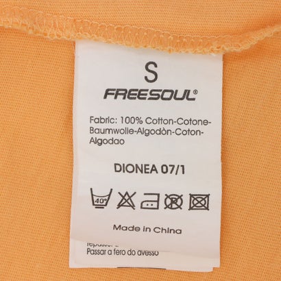 FREESOUL 英字 プリント半袖Tシャツ （オレンジ）｜詳細画像