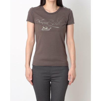 イタリコ ITALICO FREESOUL 英字 プリント半袖Tシャツ （ブラウン）｜詳細画像