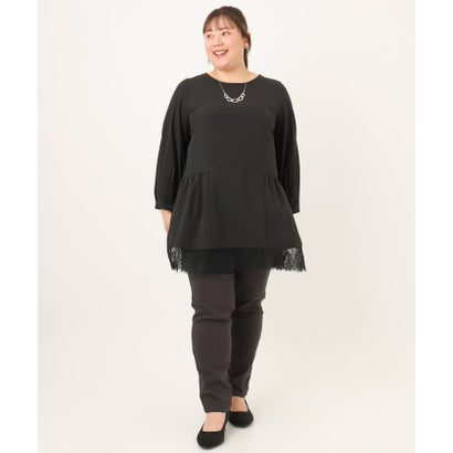 【シリーズ累計販売2万枚！/大きいサイズ】さらさらストレッチテーパードパンツ （ダークブラウン(チェック））｜詳細画像