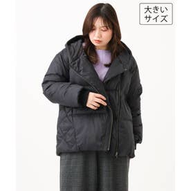【大きいサイズ】エアリーナイロンショートダウンコート （ブラック）