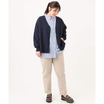 エウルキューブ eur3 【大きいサイズ】さらさらストレッチ裏起毛ストレートパンツ （ブラック）｜詳細画像