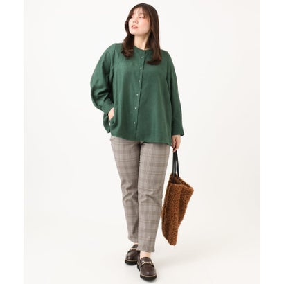 エウルキューブ eur3 【大きいサイズ】さらさらストレッチ裏起毛ストレートパンツ （ダークグレー）｜詳細画像