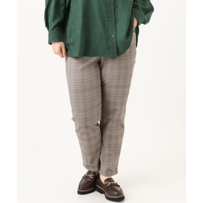 エウルキューブ eur3 【大きいサイズ】さらさらストレッチ裏起毛ストレートパンツ （ダークグレー）｜詳細画像