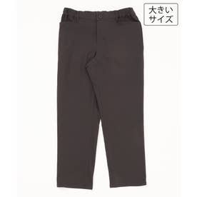 【大きいサイズ】さらさらストレッチ裏起毛ストレートパンツ （ダークグレー）